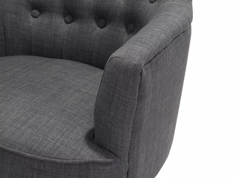 Beliani Sillón Tapizado Gris Oscuro ALESUND - Imagen 5
