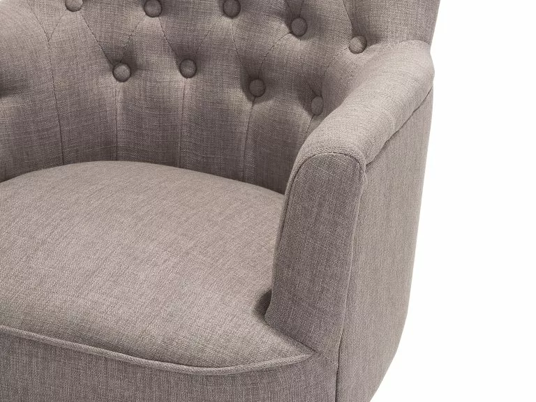 Beliani Sillón Tapizado Gris Claro ALESUND - Imagen 4