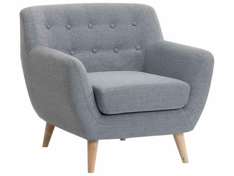 Beliani Sillón De Poliéster Gris/madera Clara MOTALA