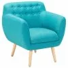 Beliani Sillón Tapizado Azul MELBY
