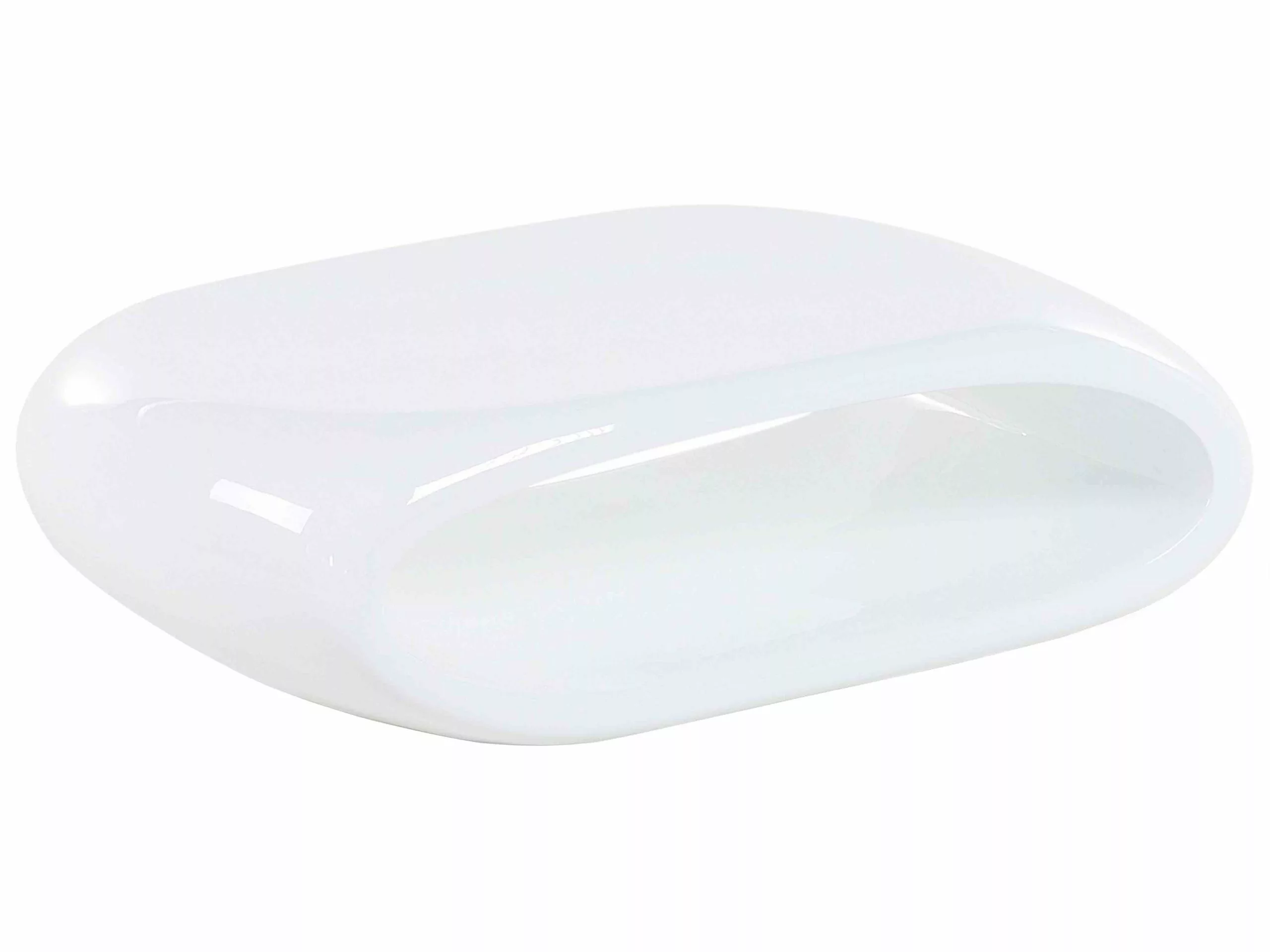 Beliani Mesa De Centro Blanca 70 X 51 Cm NESSUS