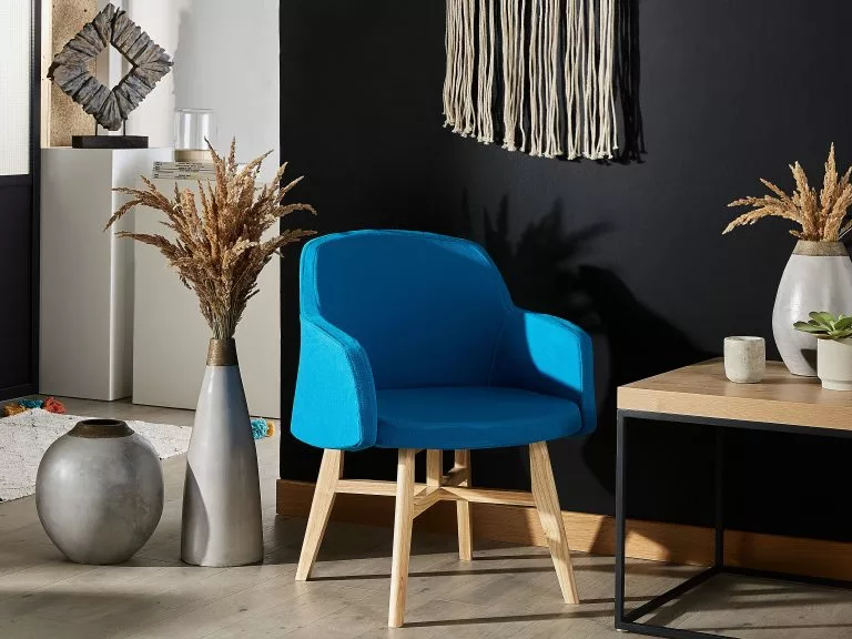 Beliani Sillón De Poliéster Azul Turquesa YSTAD - Imagen 2