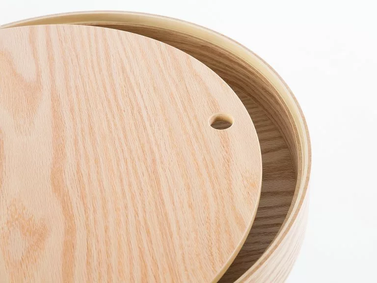 Beliani Mesa De Centro De Madera Maciza Clara/blanco ⌀ 40 Cm OREGON - Imagen 9