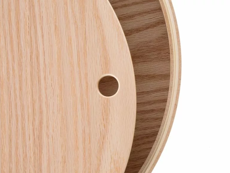 Beliani Mesa De Centro De Madera Maciza Clara/blanco ⌀ 40 Cm OREGON - Imagen 10