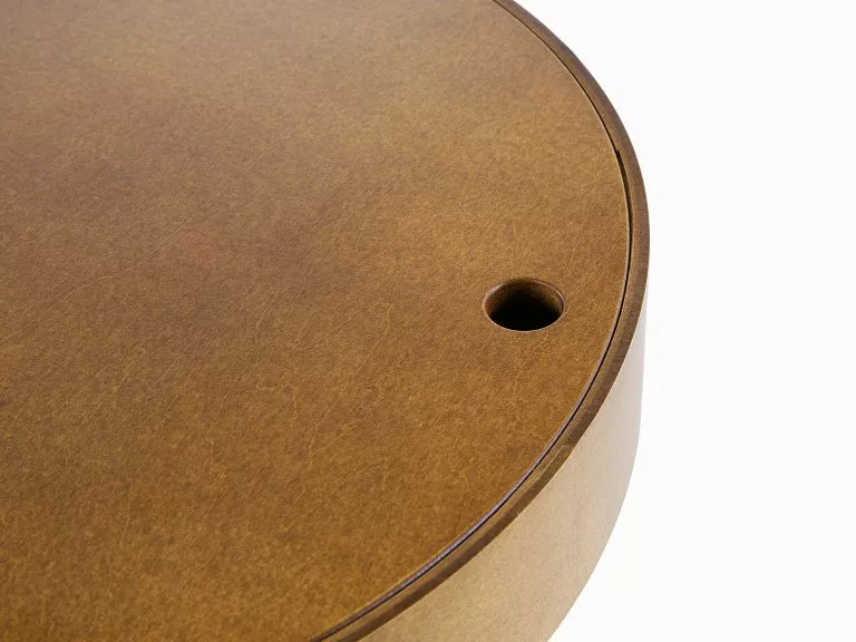 Beliani Mesa De Centro Madera Oscura/blanco ⌀ 40 Cm OREGON - Imagen 7