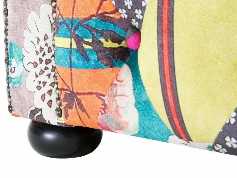 Beliani Sillón Verde/amarillo CHESTERFIELD - Imagen 8