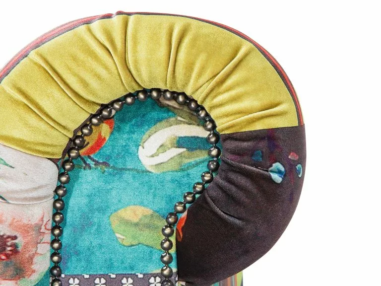 Beliani Sillón Verde/amarillo CHESTERFIELD - Imagen 10