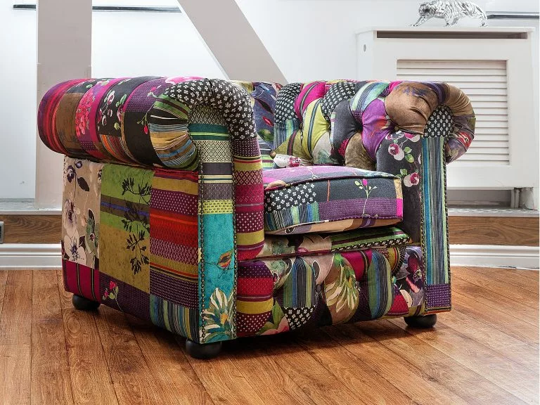 Beliani Sillón De Terciopelo Multicolor CHESTERFIELD - Imagen 2