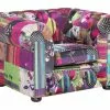 Beliani Sillón De Terciopelo Multicolor CHESTERFIELD