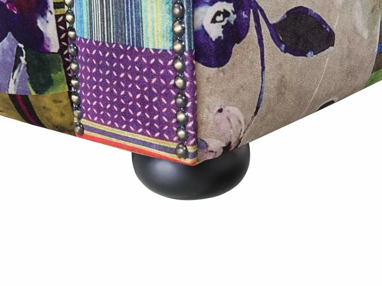 Beliani Sillón De Terciopelo Multicolor CHESTERFIELD - Imagen 8