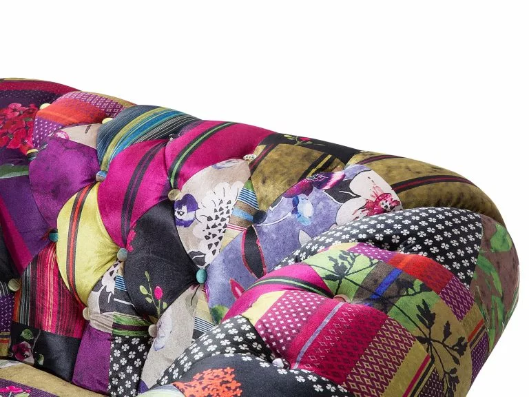 Beliani Sillón De Terciopelo Multicolor CHESTERFIELD - Imagen 9