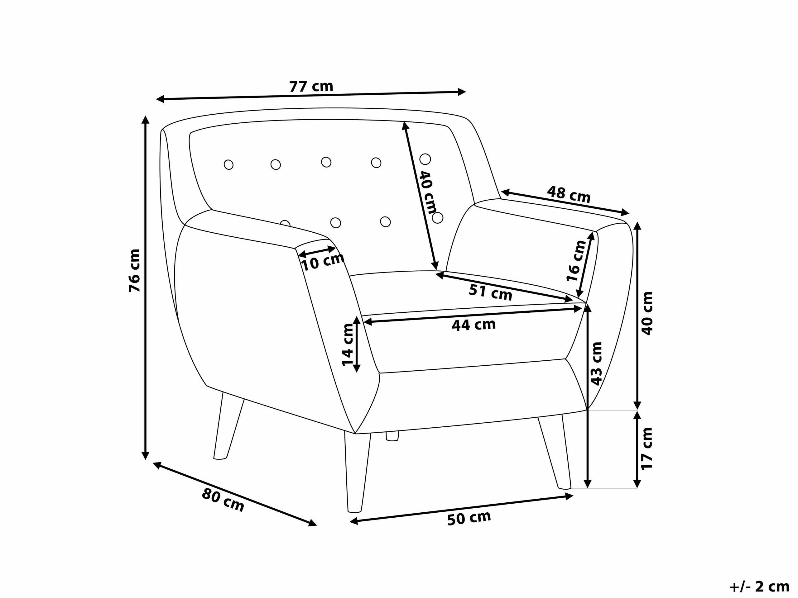 Beliani Sillón De Poliéster Gris/madera Clara MOTALA - Imagen 10