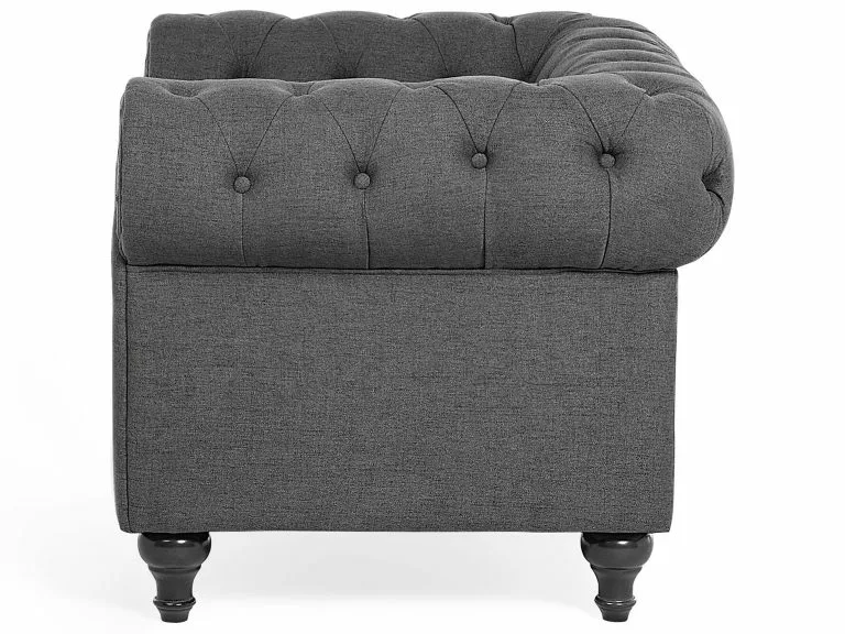 Beliani Sillón Tapizado Color Gris CHESTERFIELD - Imagen 6