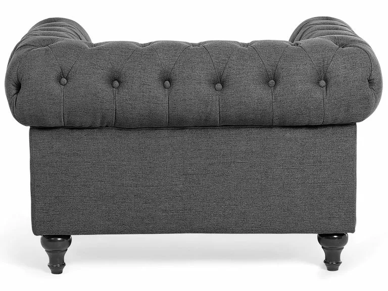 Beliani Sillón Tapizado Color Gris CHESTERFIELD - Imagen 7