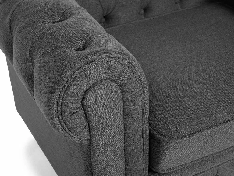 Beliani Sillón Tapizado Color Gris CHESTERFIELD - Imagen 9