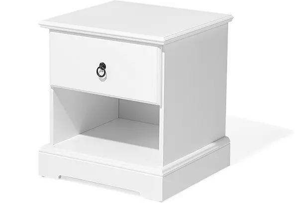 Beliani Mesa De Noche Blanca 48 X 43 Cm GILBERT - Imagen 3