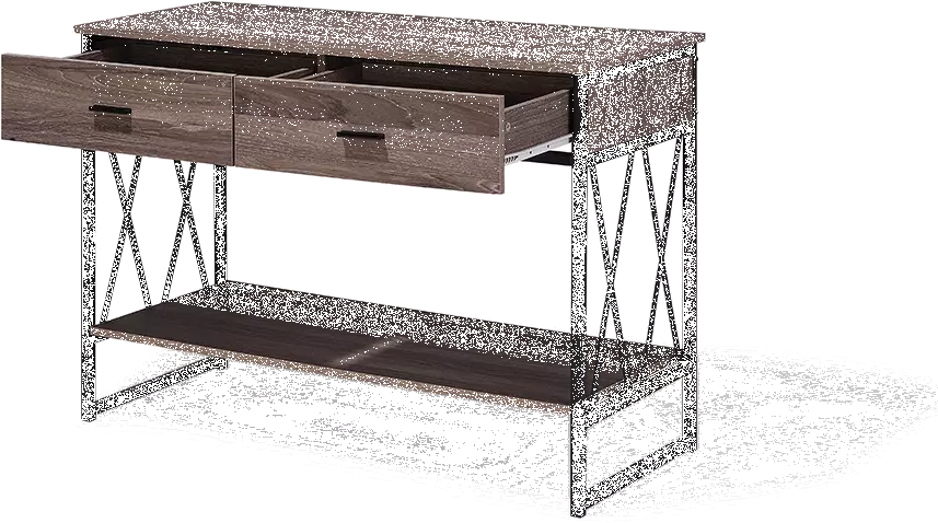Beliani Consola Madera Oscura/gris Pardo 107 X 46 Cm AYDEN - Imagen 5