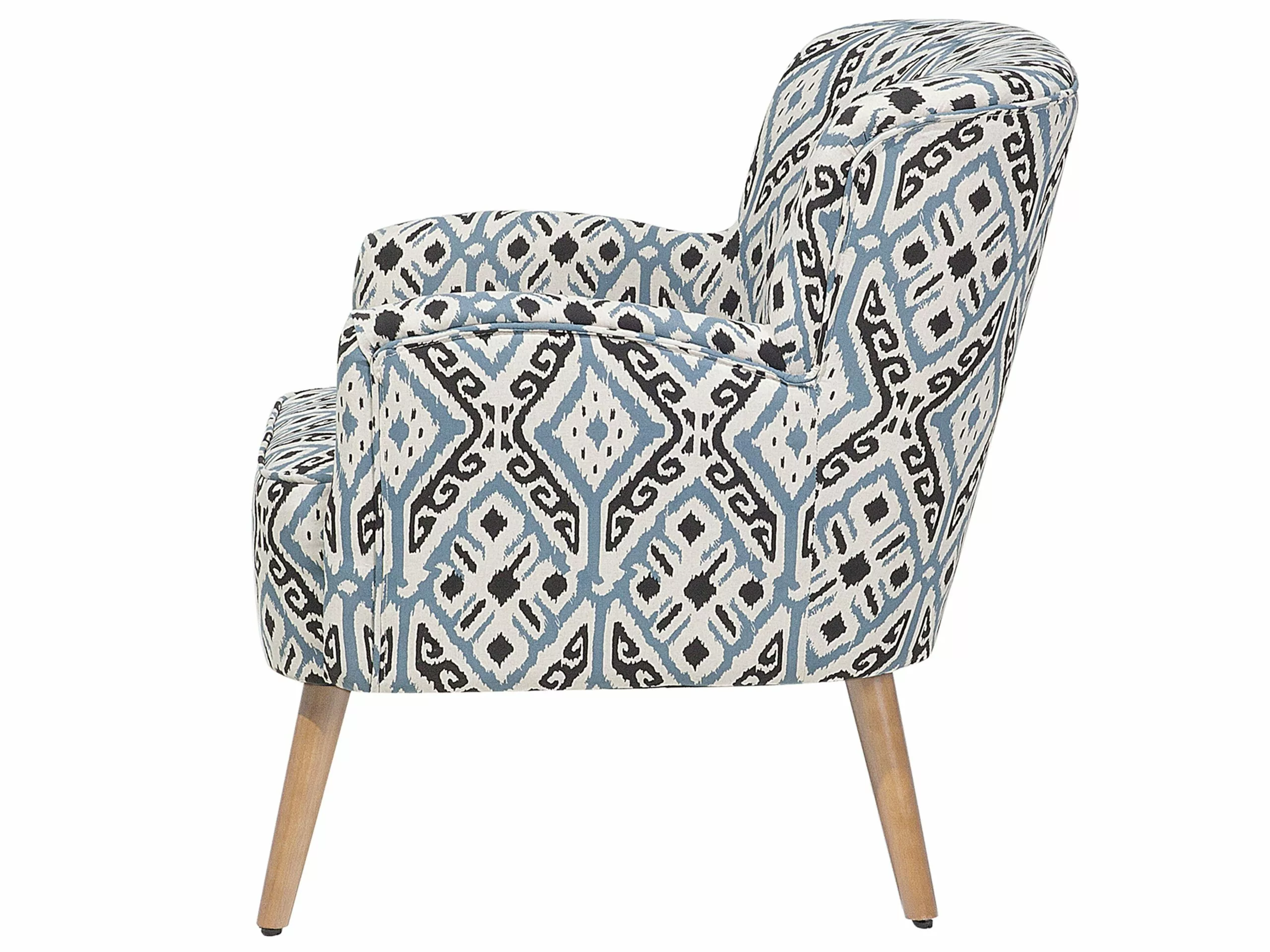 Beliani Sillón En Tejido Multicolor Con Reposapiés TUMBA - Imagen 6