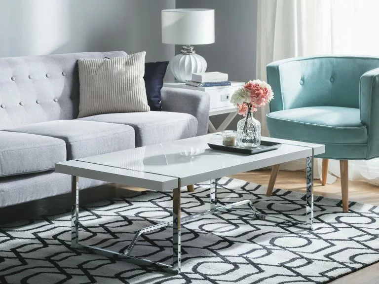 Beliani Mesa De Centro Blanca 120 X 60 Cm TULSA - Imagen 2