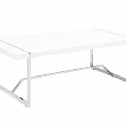 Beliani Mesa De Centro Blanca 120 X 60 Cm TULSA
