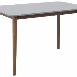 Beliani Mesa De Comedor De Madera De Caucho Oscura/gris Claro 118 X 77 Cm MODESTO