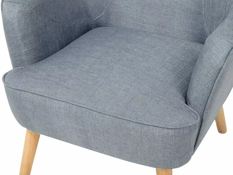 Beliani Sillón De Poliéster Gris/madera Clara LOKEN - Imagen 10