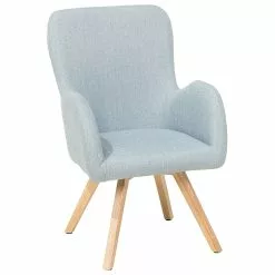 Beliani Sillón Azul Claro BJARN