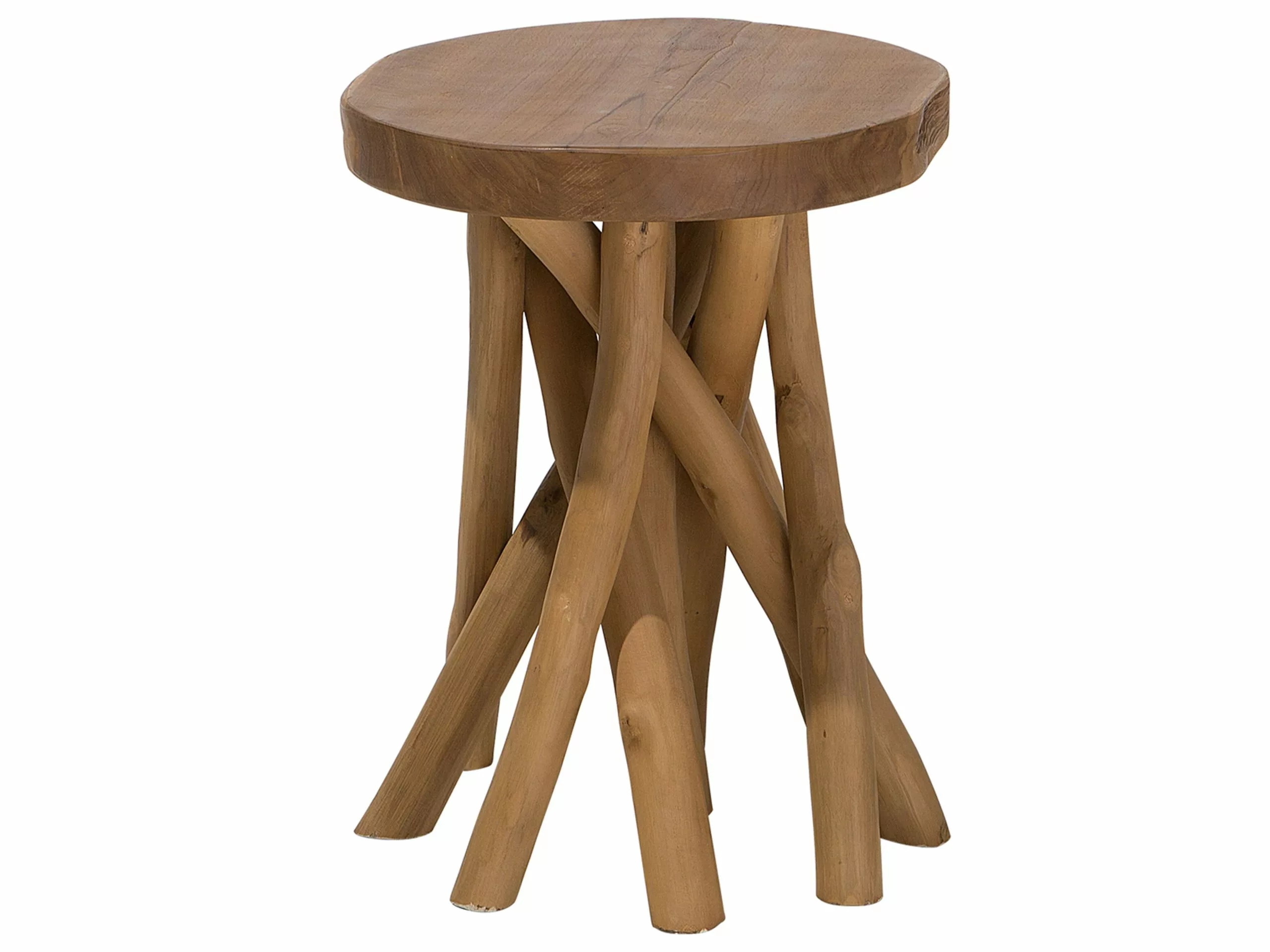Beliani Mesa Auxiliar De Madera De Tecla Clara ⌀ 36 Cm MERRITT - Imagen 6