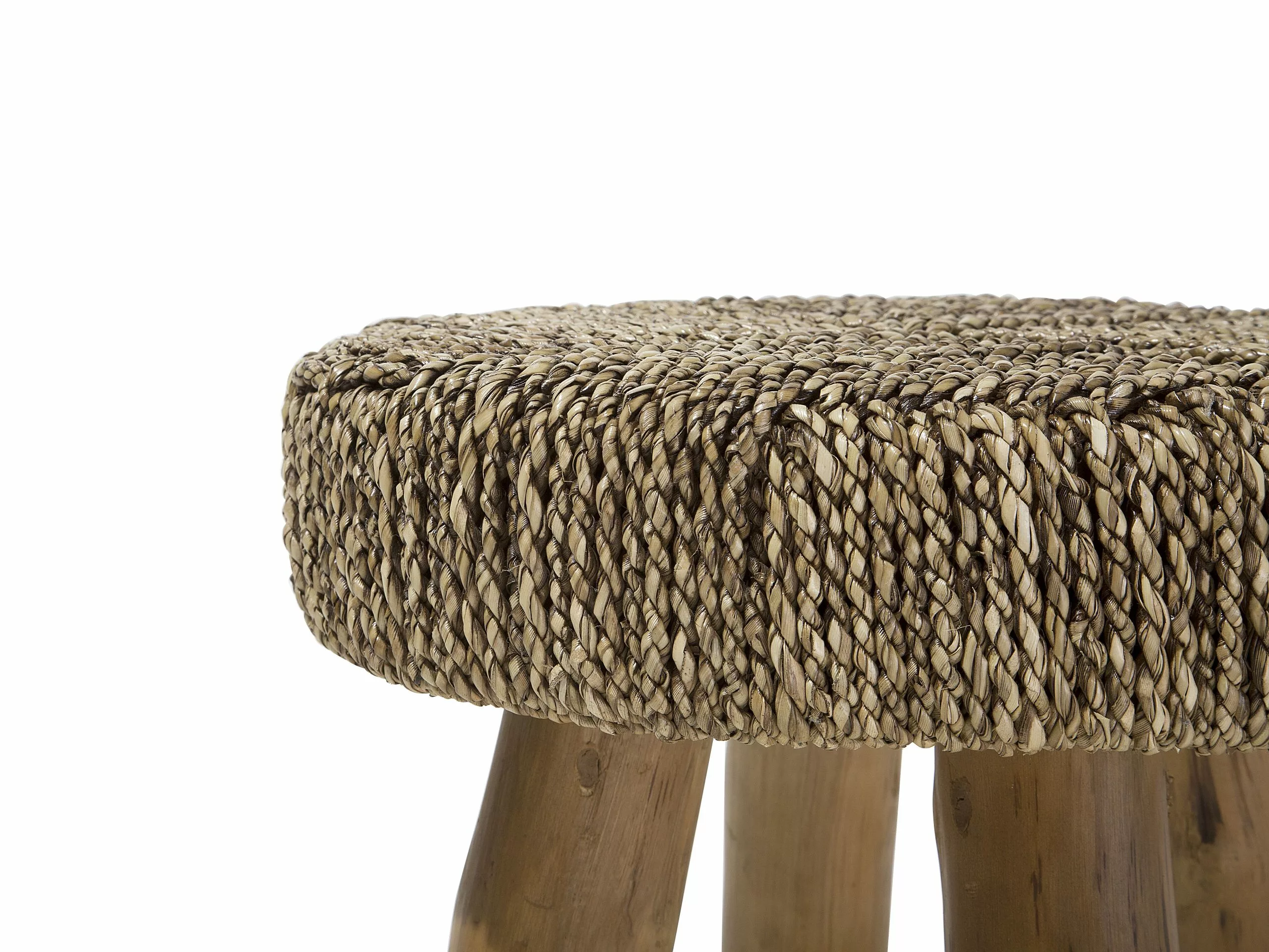 Beliani Mesa Auxiliar De Madera De Teca Clara ⌀ 44 Cm KELSEY - Imagen 9