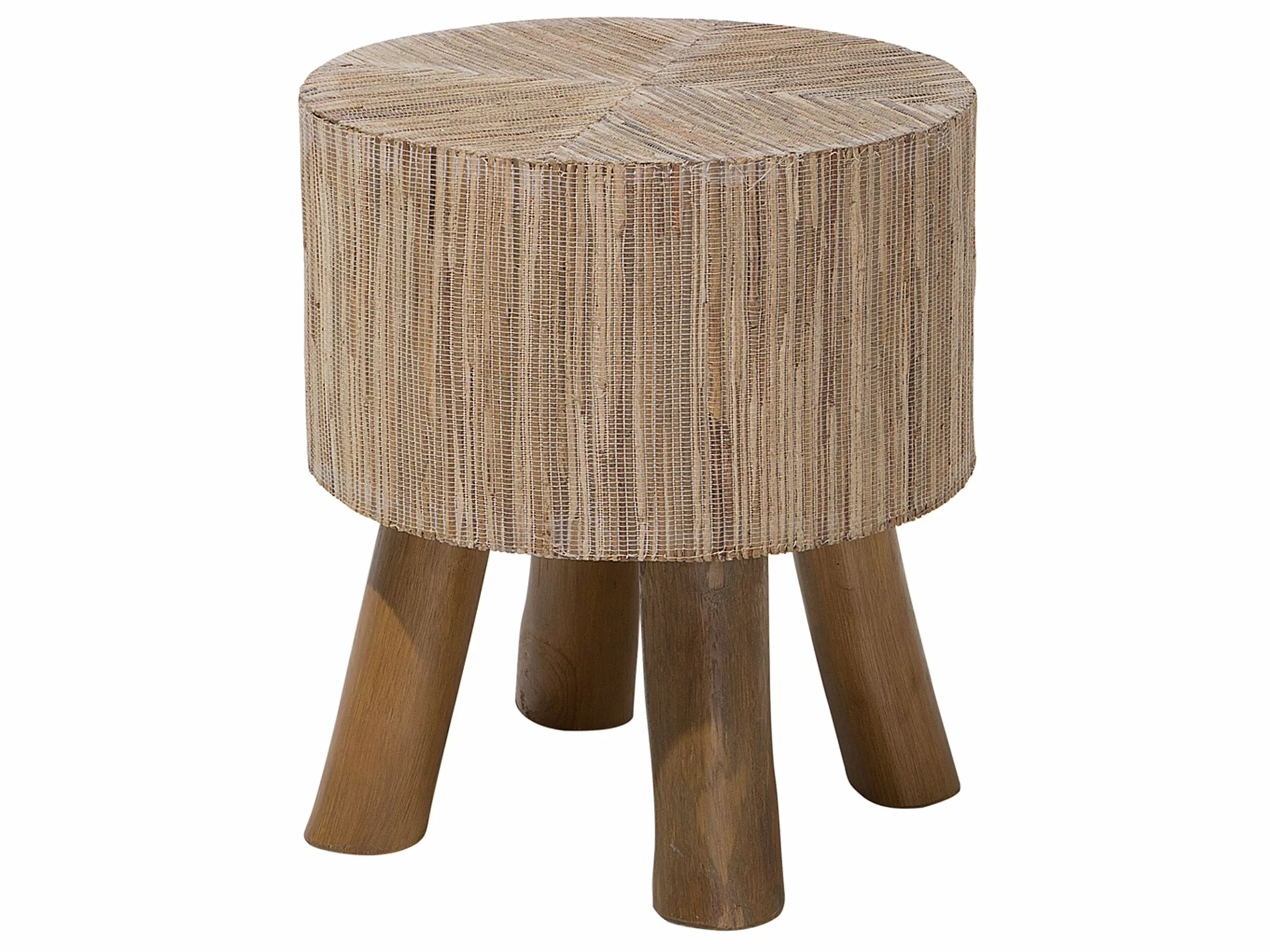 Beliani Mesa Auxiliar De Madera De Teca Clara ø 35 Cm TULITA