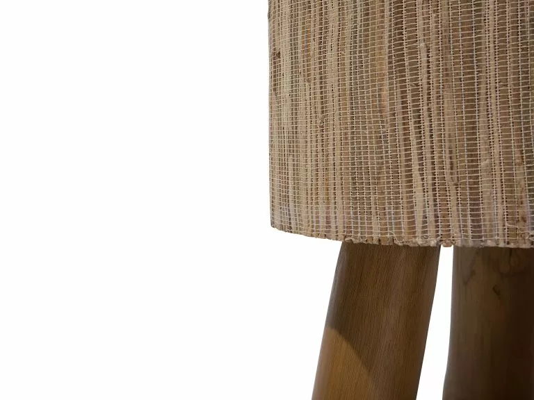 Beliani Mesa Auxiliar De Madera De Teca Clara ø 35 Cm TULITA - Imagen 8