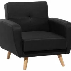 Beliani Sillón De Poliéster Negro FLORLI