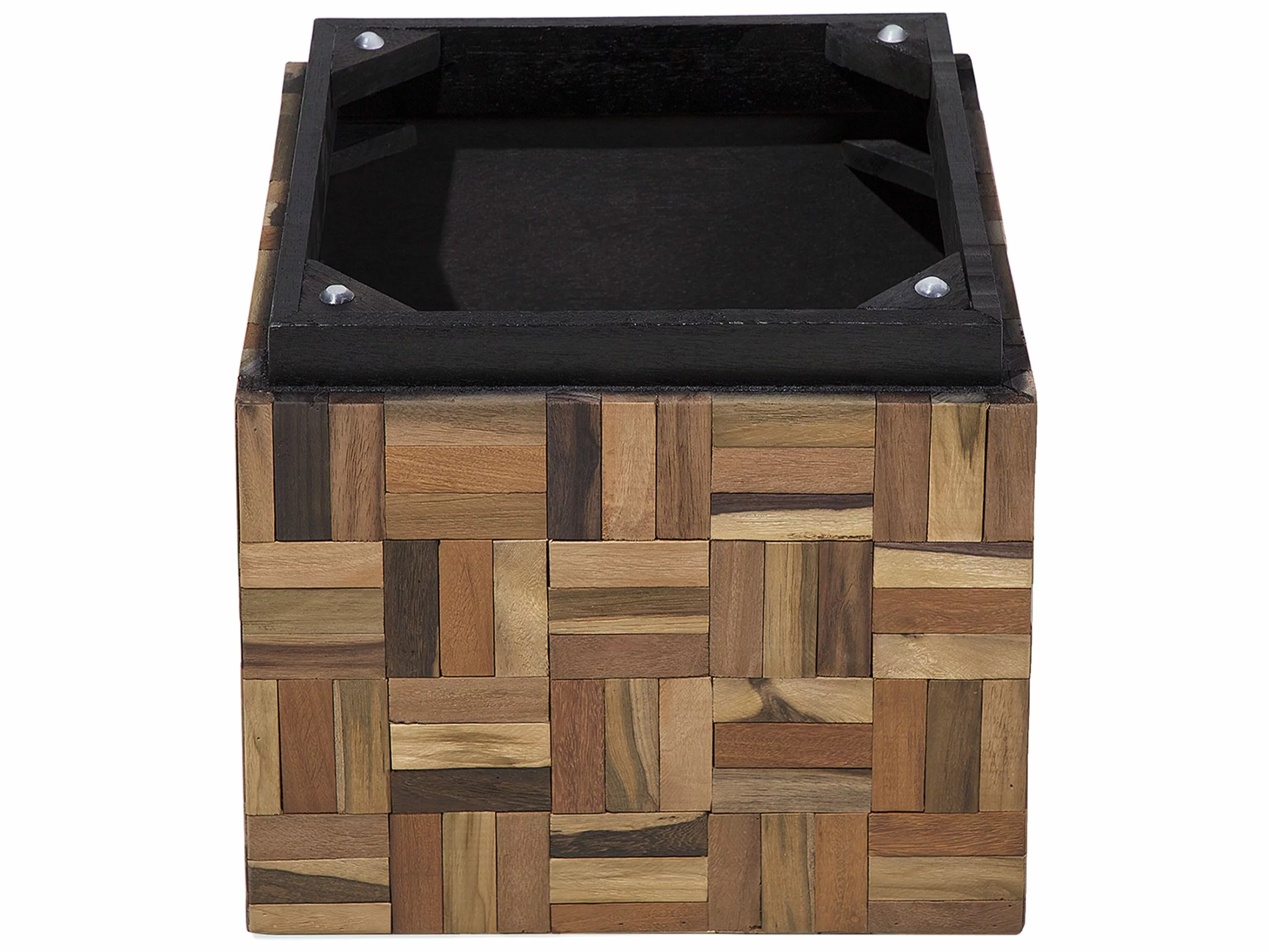Beliani Mesa De Centro De Madera De Teca Oscura 45 X 45 Cm GAMETI - Imagen 5