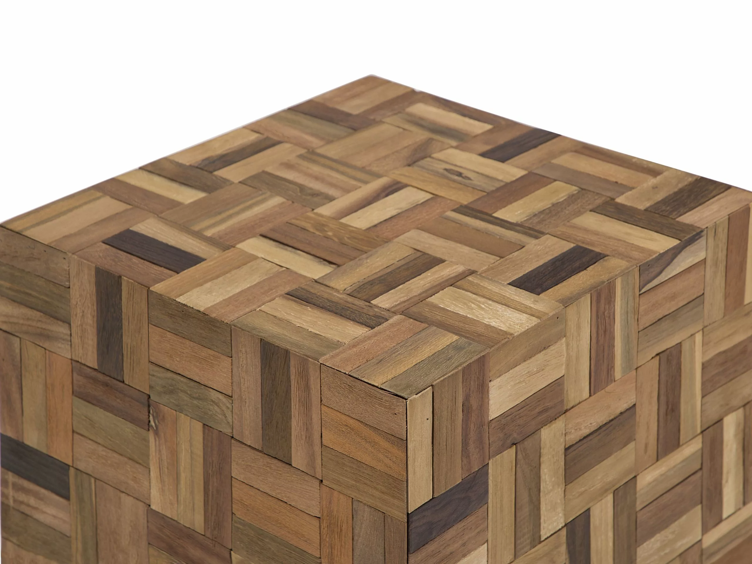 Beliani Mesa De Centro De Madera De Teca Oscura 45 X 45 Cm GAMETI - Imagen 8