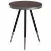 Beliani Mesa Auxiliar Madera Oscura/negro/plateado ⌀ 44 Cm RAMONA