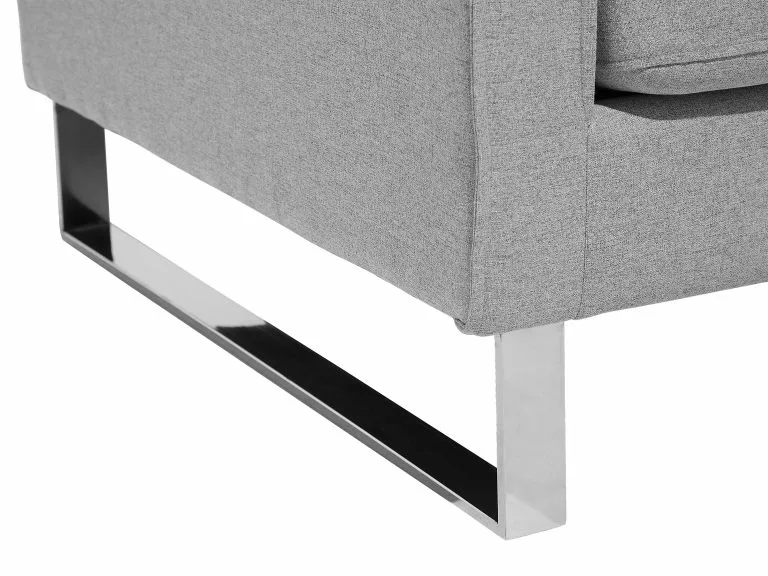 Beliani Sillón De Poliéster Gris/plateado VIND - Imagen 9