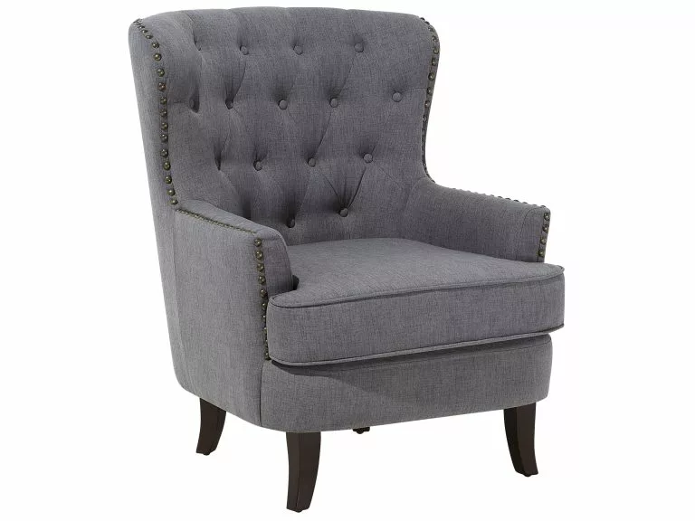 Beliani Sillón Tapizado Gris Oscuro VIBORG II