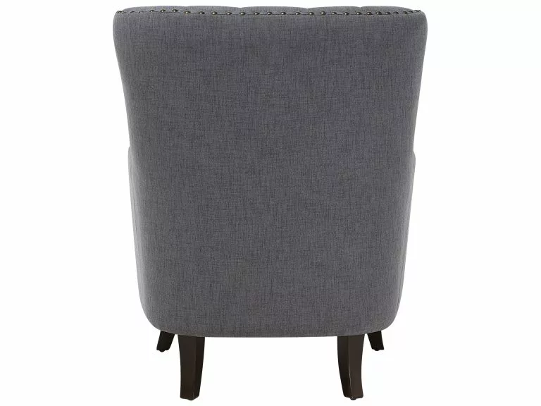 Beliani Sillón Tapizado Gris Oscuro VIBORG II - Imagen 4