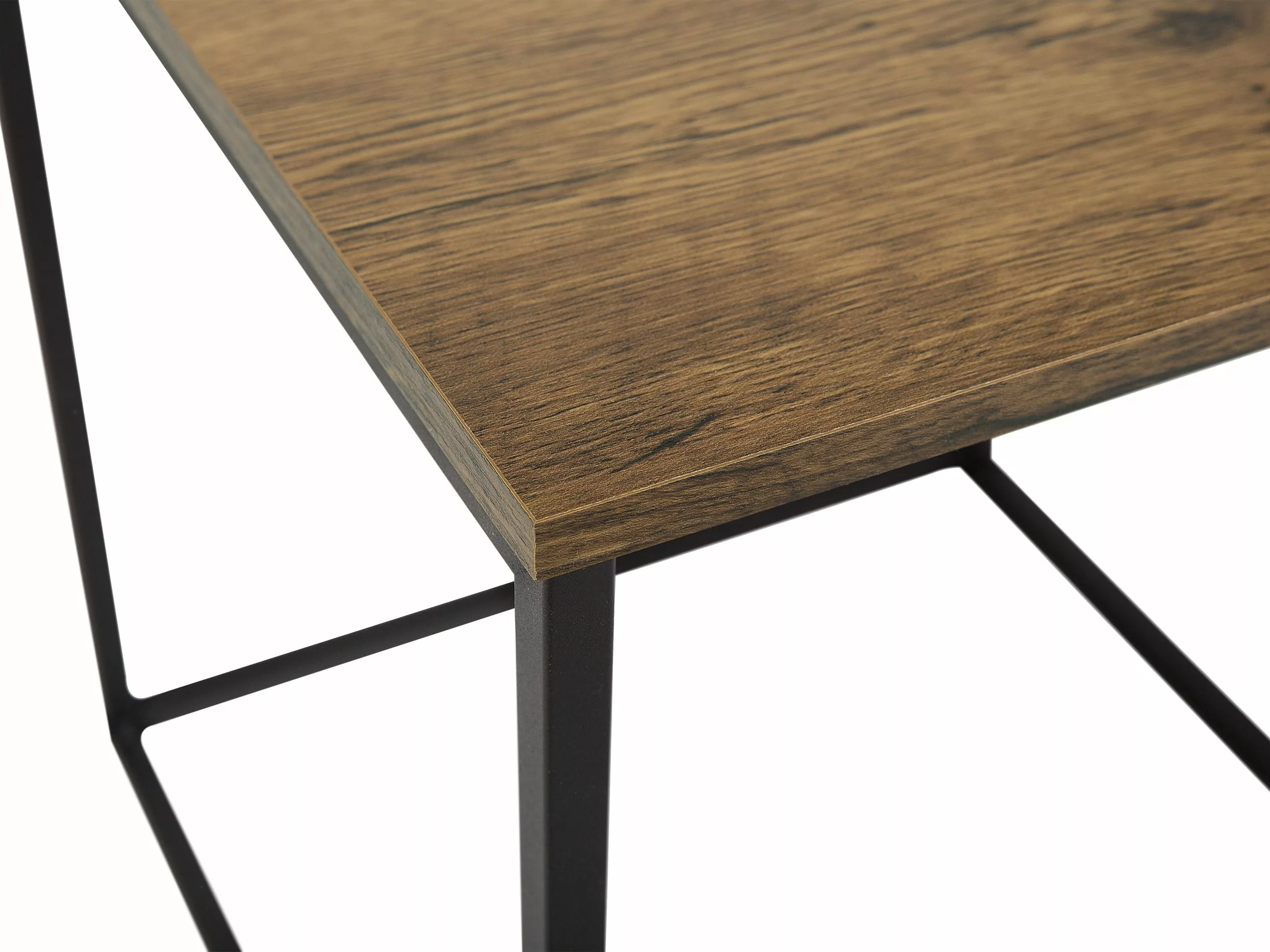 Beliani Conjunto De 2 Mesas De Centro Madera Oscura/negro DENNY - Imagen 9