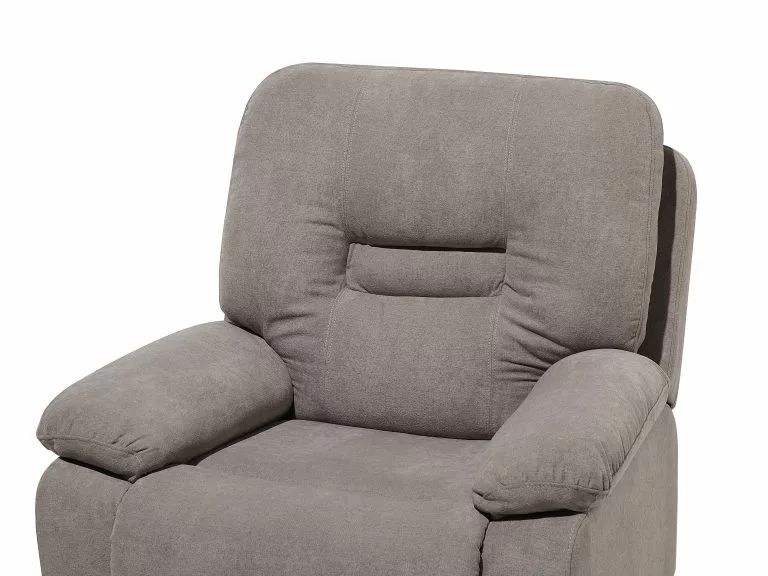 Beliani Sillón Reclinable De Poliéster Gris Pardo BERGEN - Imagen 9