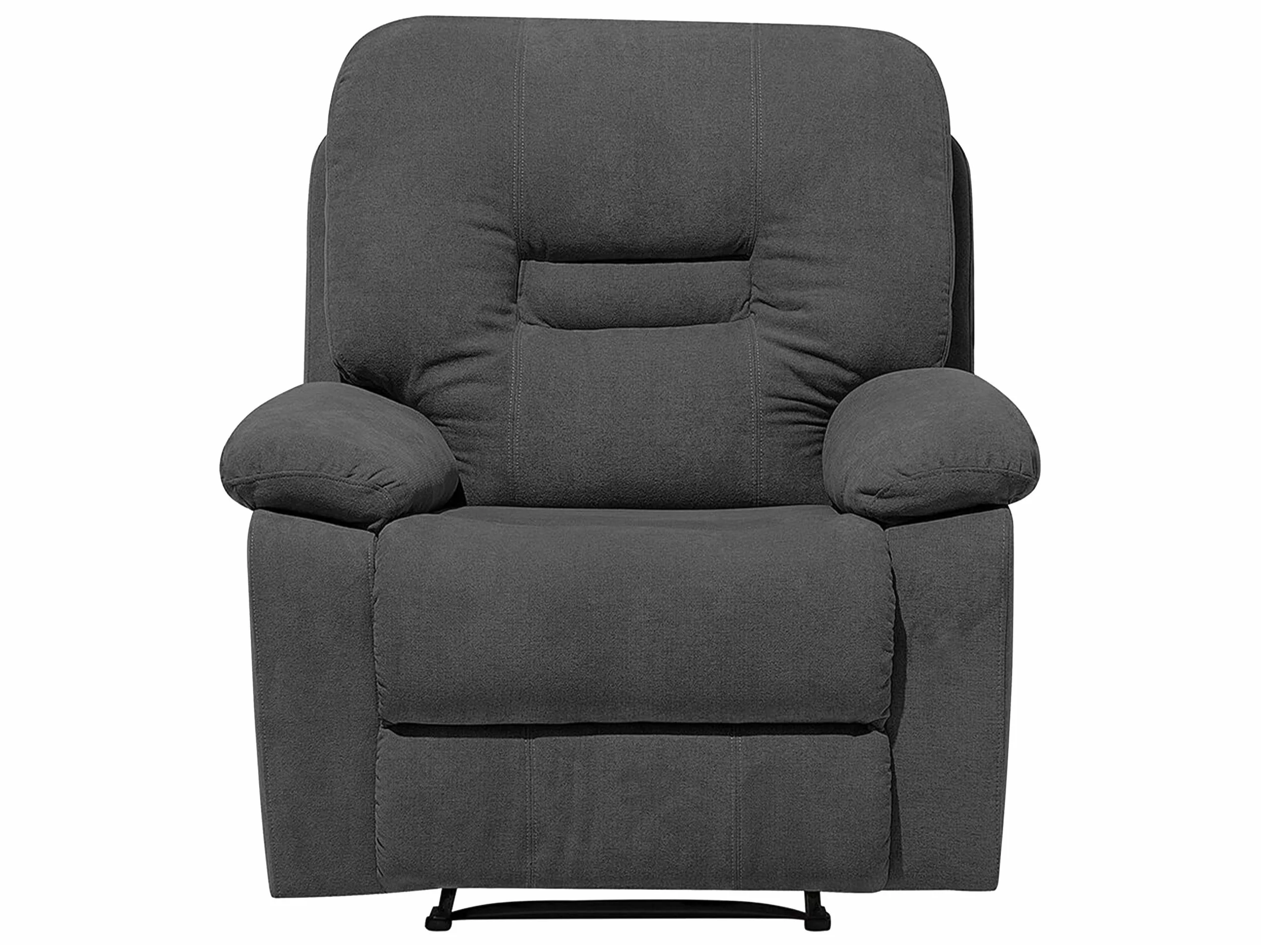 Beliani Sillón Reclinable De Poliéster Gris Oscuro/negro BERGEN - Imagen 6