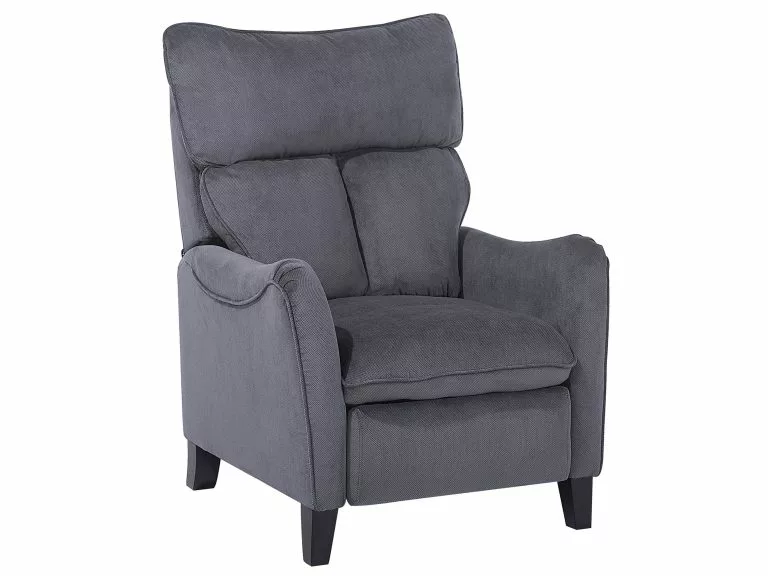 Beliani Sillón Reclinable Tapizado En Gris ROYSTON