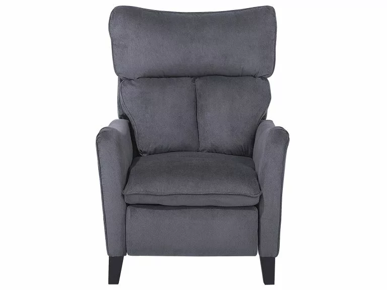 Beliani Sillón Reclinable Tapizado En Gris ROYSTON - Imagen 4