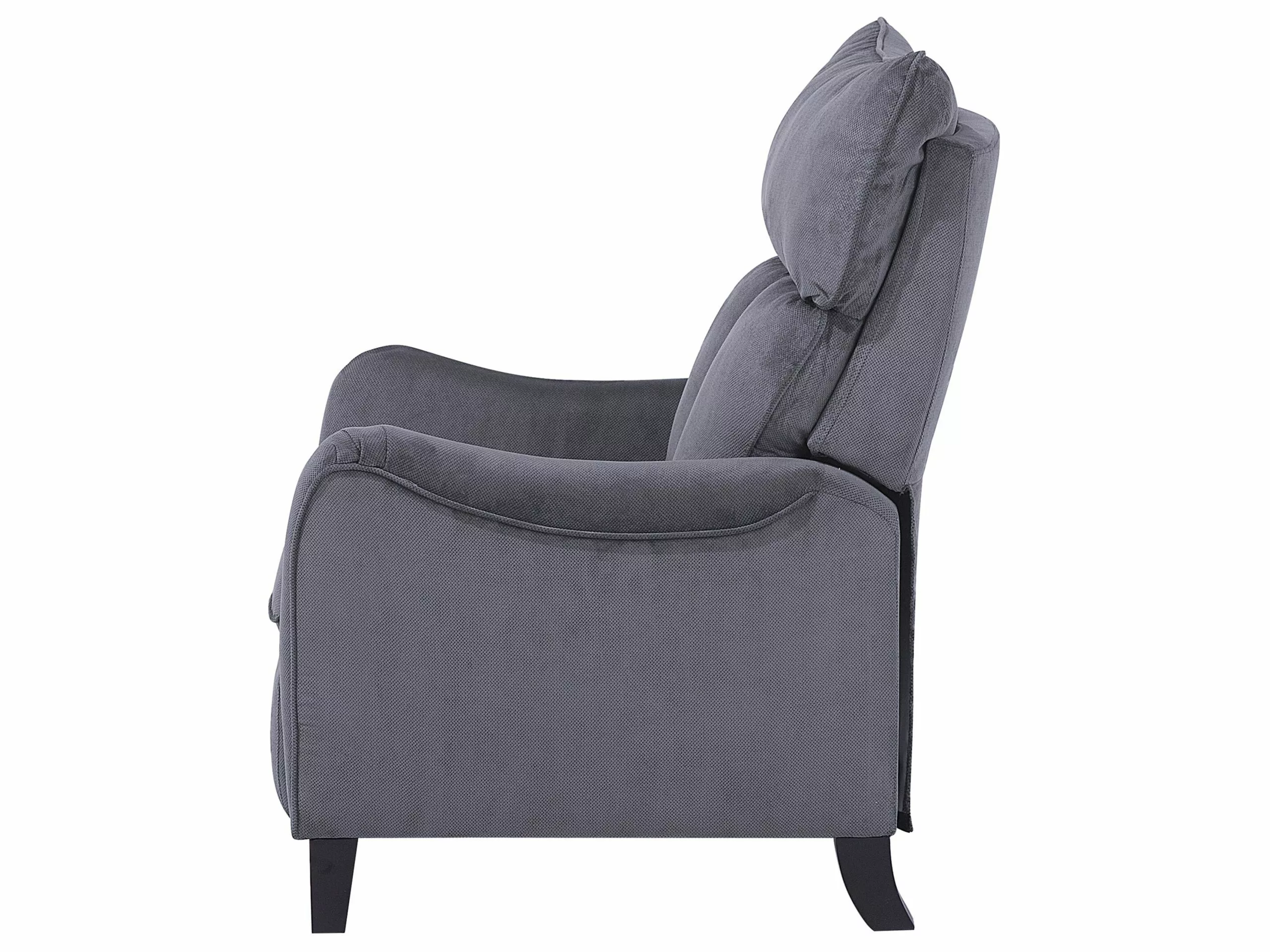 Beliani Sillón Reclinable Tapizado En Gris ROYSTON - Imagen 5
