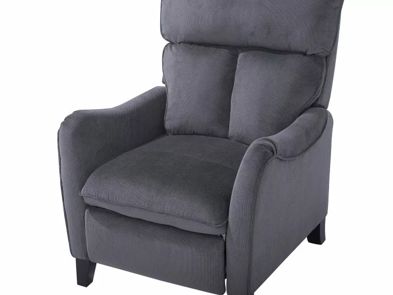 Beliani Sillón Reclinable Tapizado En Gris ROYSTON - Imagen 7
