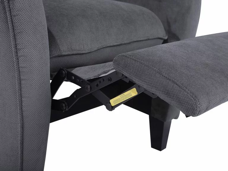 Beliani Sillón Reclinable Tapizado En Gris ROYSTON - Imagen 9