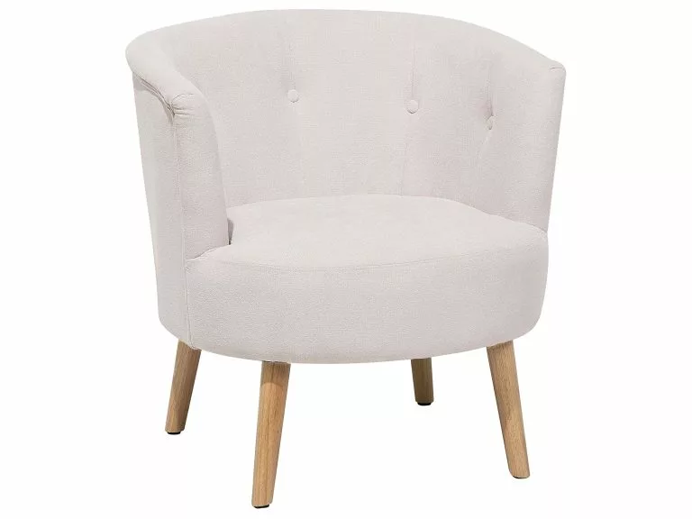 Beliani Sillón Tapizado Blanco Crema ODENZEN