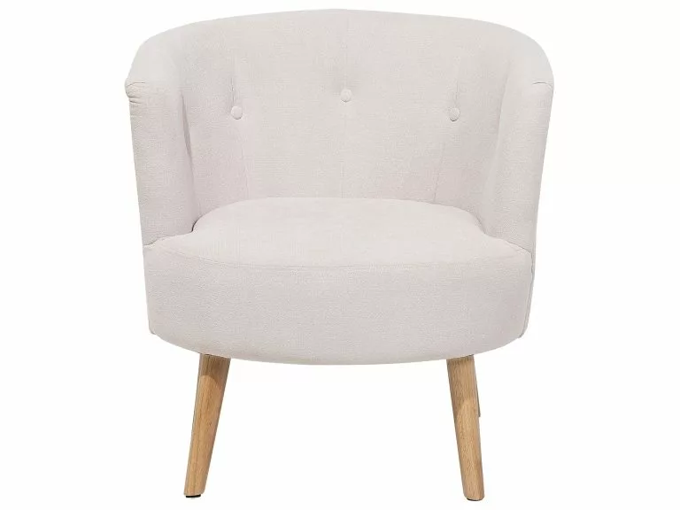 Beliani Sillón Tapizado Blanco Crema ODENZEN - Imagen 7