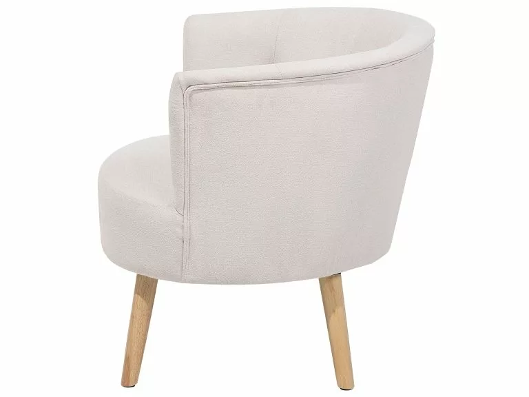Beliani Sillón Tapizado Blanco Crema ODENZEN - Imagen 8