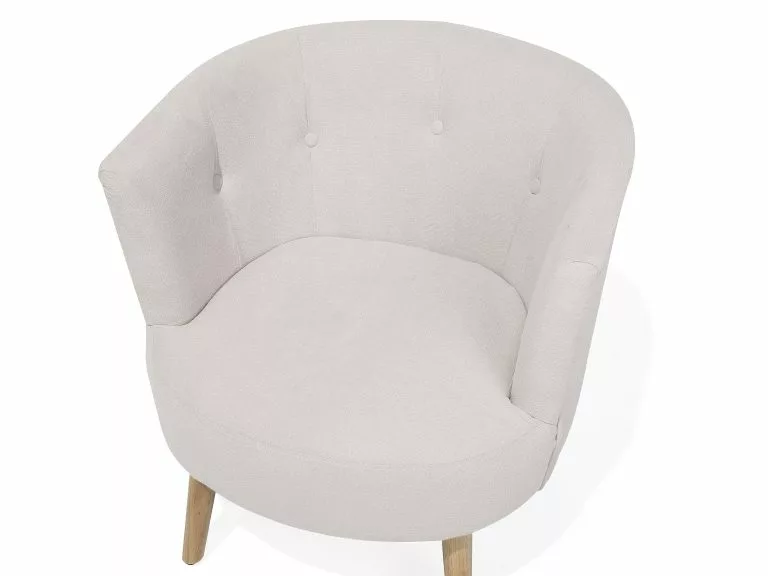 Beliani Sillón Tapizado Blanco Crema ODENZEN - Imagen 10
